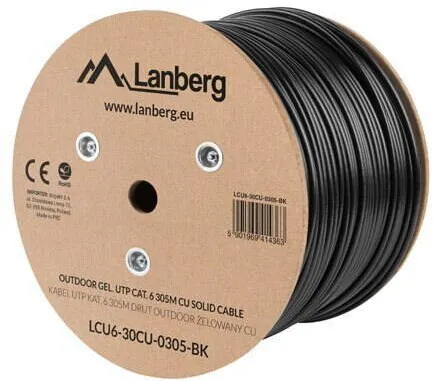 Cablu LANBERG Cablu U/UTP Lanberg, 305m, Cat 6, negru