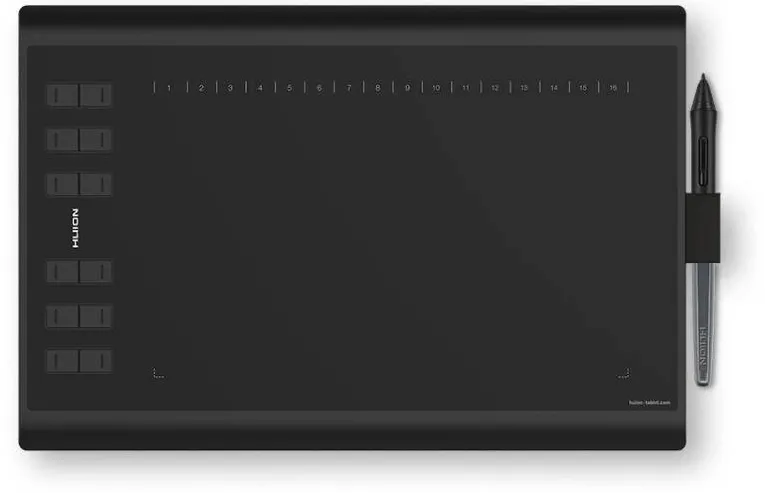 Tableta Grafica HUION H1060P 5080 lpi 250 x 160 mm USB Black