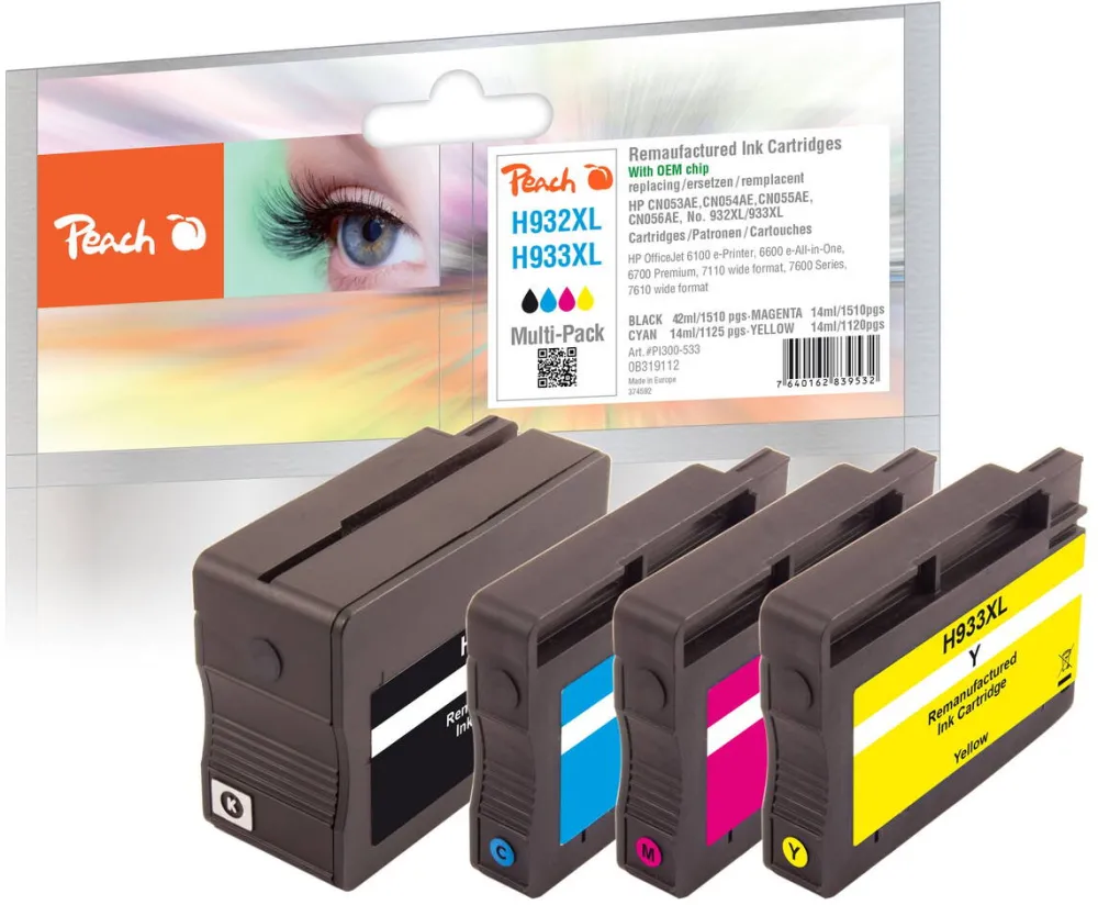 Cartus Compatibil Peach Inlocuitor Pentru HP Nr.932/933XL MultiPackPlus