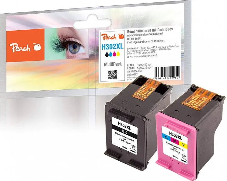 Cartus Compatibil Peach Inlocuitor Pentru HP Nr.302XL F6U68A+F6U67A