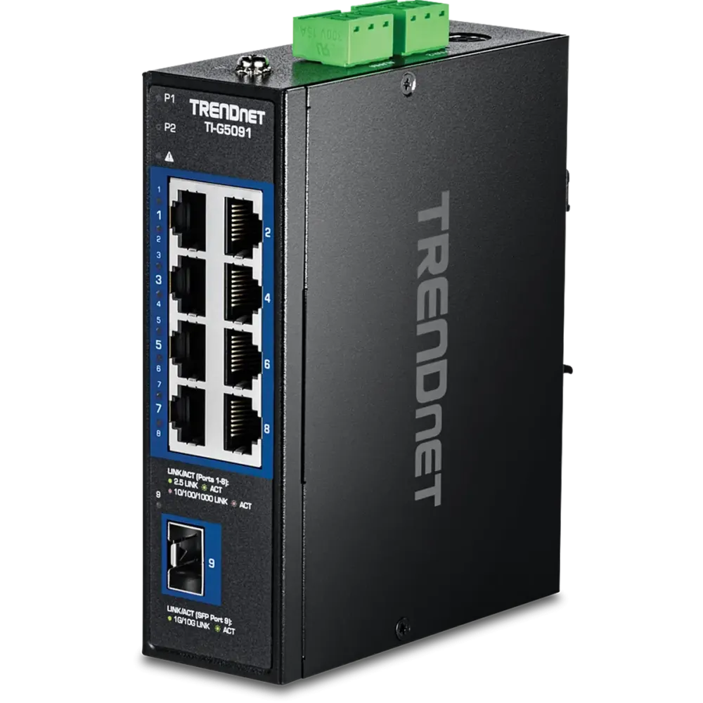 Switch TRENDnet 9-Port Industrial 2.5G DIN-Rail  with 10G SFP