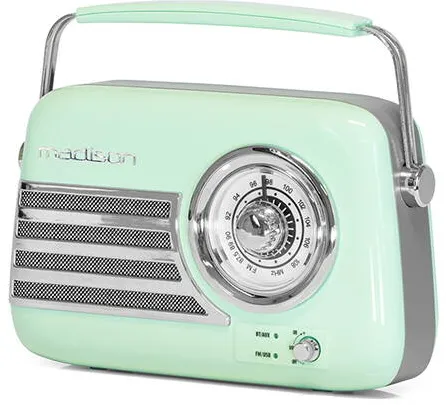 Madison Radio FM PORTABIL NOSTALGIA 15W CU FUNCTIE BT/AUX - VERDE LUCIOS