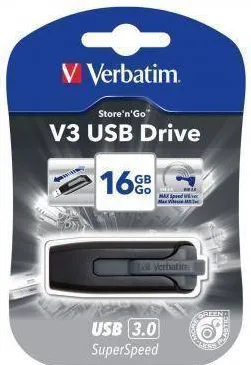 Memorie USB VERBATIM STORE&GO V3 USB 16GB 3.0 DRIVE BLACK