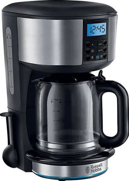 Cafetiera RUSSELL HOBBS Buckingham 20680-56, 1.25 l, 10 cesti, Timer programabil de 24 ore, Negru/Argintiu