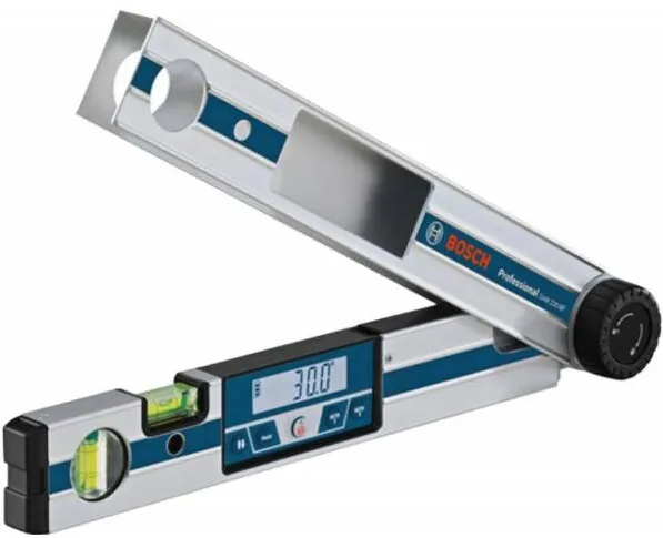 BOSCH GAM 220 MF - Goniometru digital, 200 grade, +/-0.1 mm/m, 400 mm, deconectare automata, memorare masuratori, geanta textila