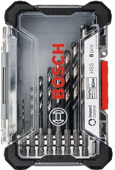 BOSCH 2608577146 - Set burghie, metal, 2-10 mm, 8 buc