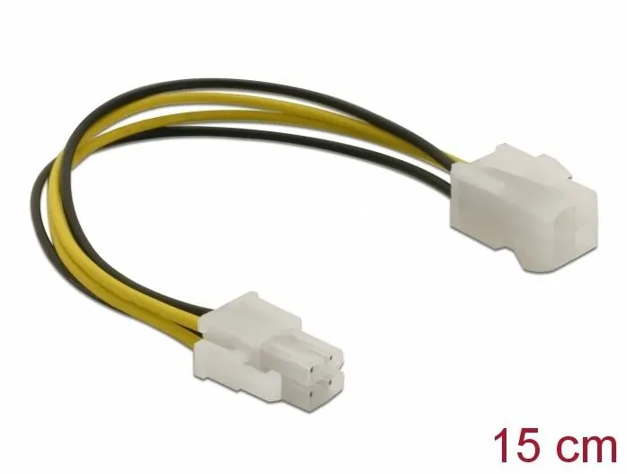 DELOCK 82428, power extension cable - 4 pin ATX12V to 4 pin ATX12V - 15 cm