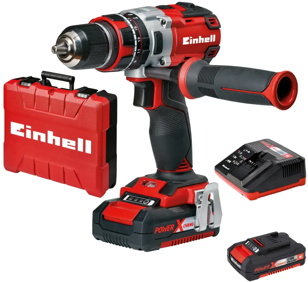 Einhell Masina de gaurit si insurubat (bormasina) pe acumulatori, Power X-Change TE-CD 18 Li-i BL (2x2,0Ah), brushless,18 V, 60 Nm