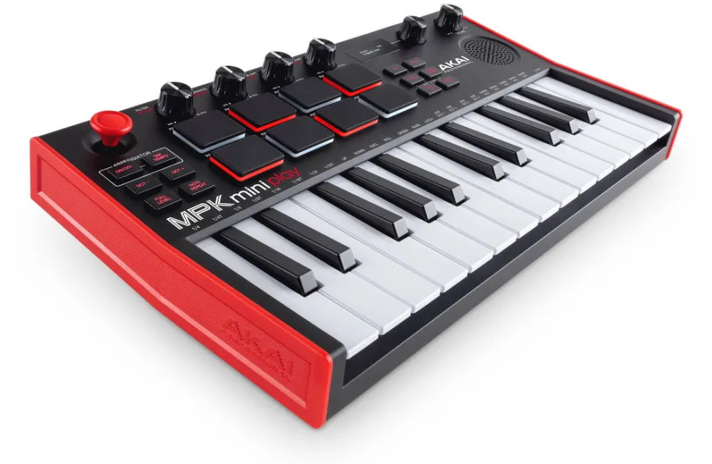 Akai MPK Mini Play MK3 Tastatura de control Pad Controler MIDI USB Negru, Rosu