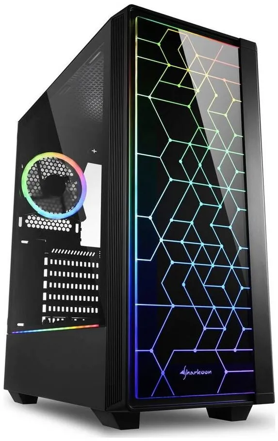 Carcasa PC Sharkoon RGB LIT 100 ATX 1xGlas Negru