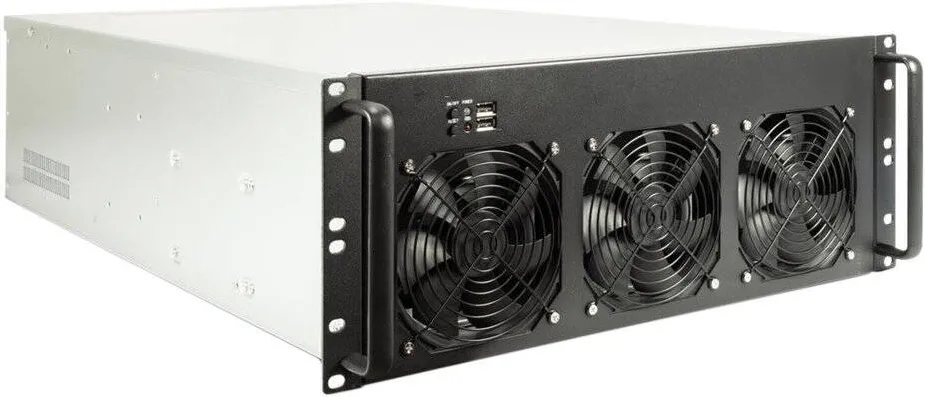 Rack Inter-Tech Mining-Rack 4F28 4HE 6 x 120mm Lüfter 2X2.0 USB