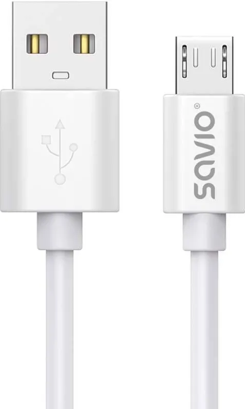 Cablu Date SAVIO USB 3 m USB 2.0, USB A  - Micro USB White CL-167