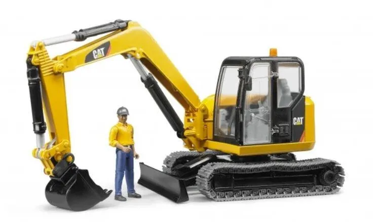Masinuta BRUDER Brudder CAT Mini excavat or with worker