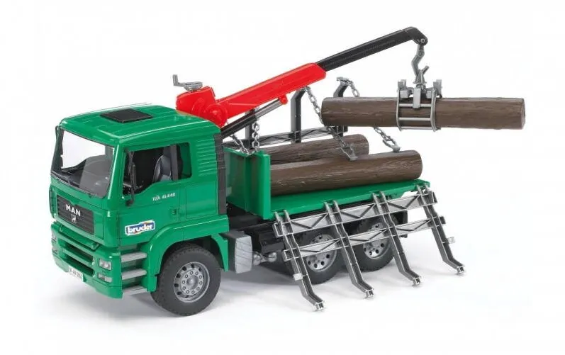 Masinuta BRUDER MAN TGA Timber truck with loading cran