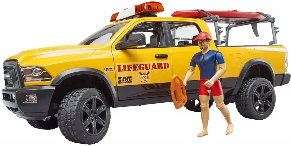 Masinuta BRUDER Car Dodge RAM Life Guard with lifeguard