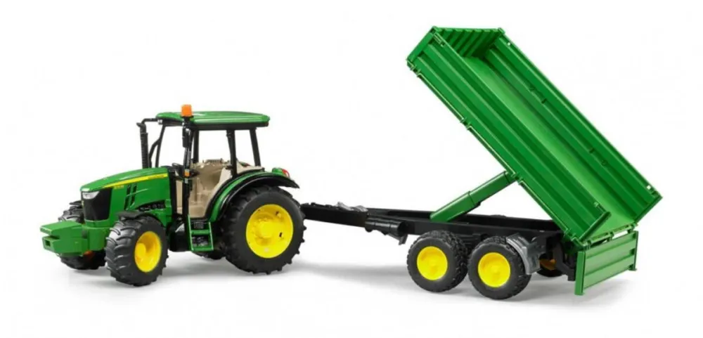 Masinuta cu Telecomanda BRUDER John Deere Tractor with trailer