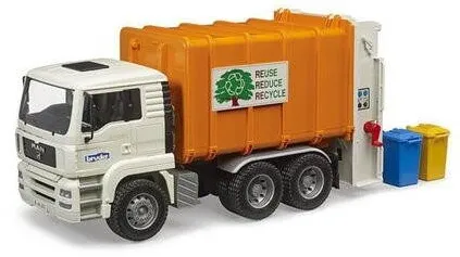 Masinuta BRUDER MAN TGA garbage truck with rear loading