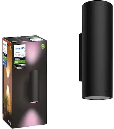 Philips Aplica LED RGB pentru exterior Hue Appear UP&DOWN, 2x8W (98W), 1200 lm, lumina alba si color (2000-6500K), IP44, 84x117x240mm, Negru