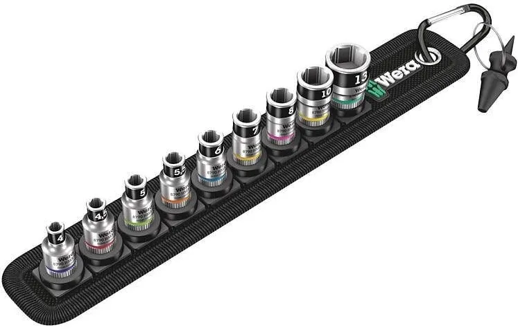 WERA Set tubulare cu prindere, 1/4 inch, 9 bucati, Belt A1