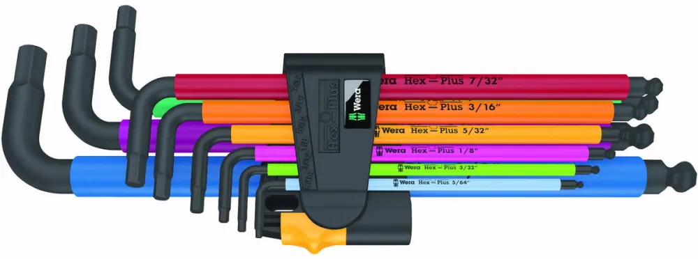 WERA Set 9xchei hexagonale, Wera, 1/8"-5/16", Multicolor