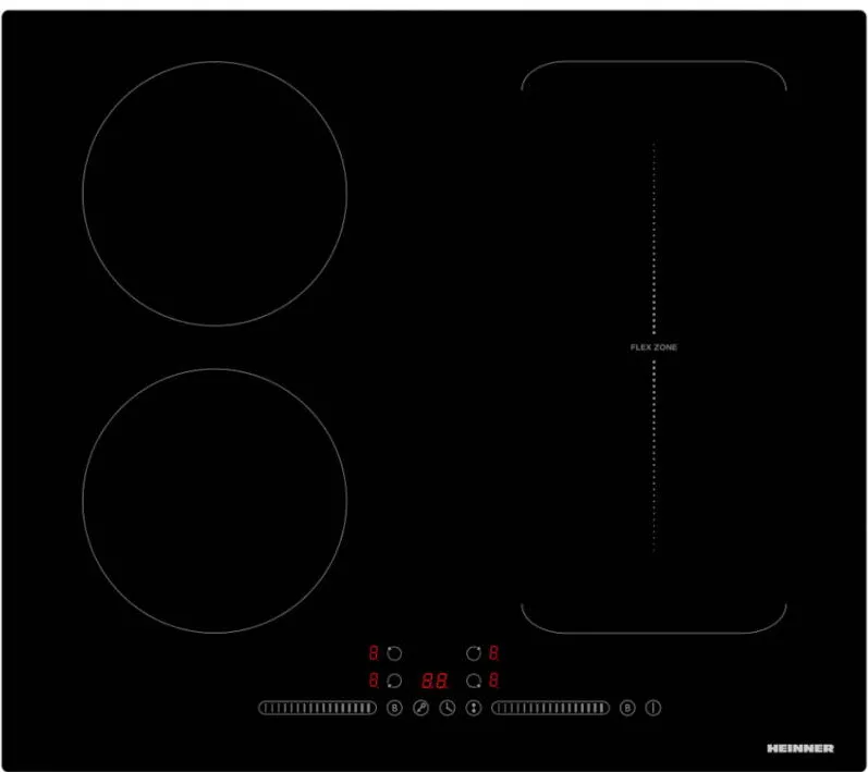 Plita HEINNER incorporabila HBHI-M4ZB1FXTC, Inductie, 4 zone de gatit, Touch control, Flex Zone, Boost, 60 cm, Negru