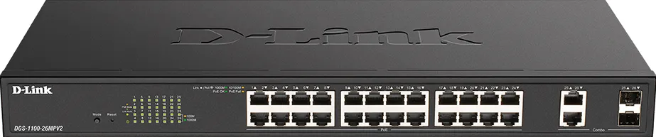Switch D-Link DGS-1100-26MPV2 DGS-1100 Series Gigabit Smart Managed Switches