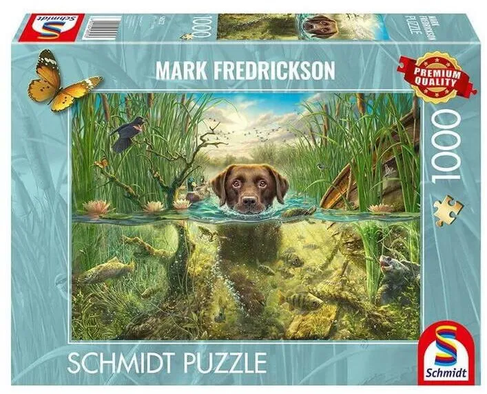 Puzzle Schmidt Puzzle Schmidt 1000 de piese - Dog's Life - Labrador brun in apa rece