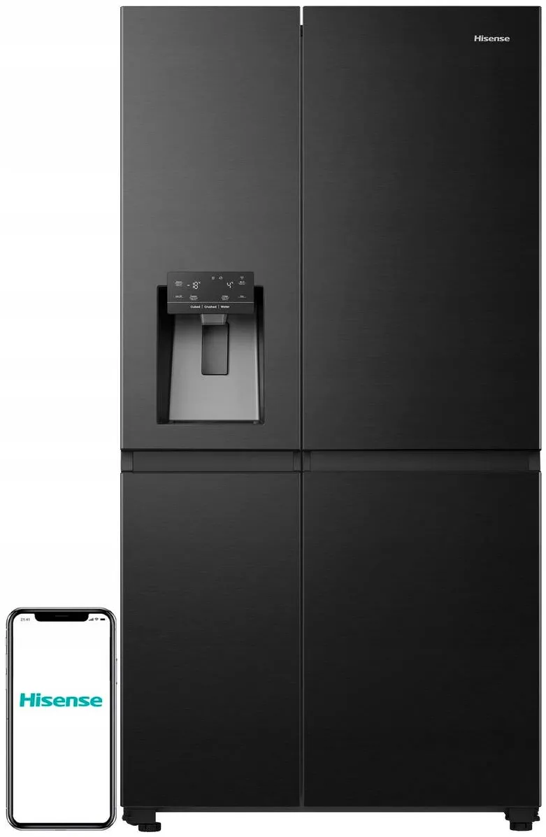 Hisense Frigider Side by Side Hisense 179cm, No Frost, 417l, Negru