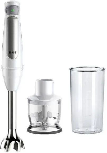 BRAUN Mixer vertical Braun MQ7020WH, 1000 W, Pahar gradat 0.6 l, Tocator 0.35l, Viteza variabila, Alb