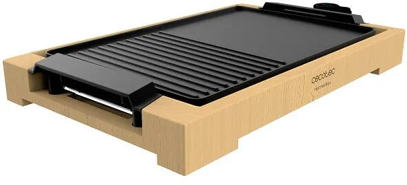 CECOTEC Gratar electric CECOTEC 3058, 2000W, cadru din bambus, termostat reglabil, Negru/Bej