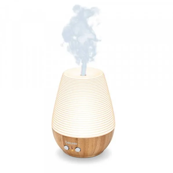 Beurer Difuzor arome LA40 Beurer, 12 W, LED, 180 ml, tehnologie ultrasunete, lumina colorata alternativa cu LED, 2 trepte de intensitate, pentru incaperi de pana la aprox. 20 m2, functie de timer, rezervor: 180 ml, oprire automata