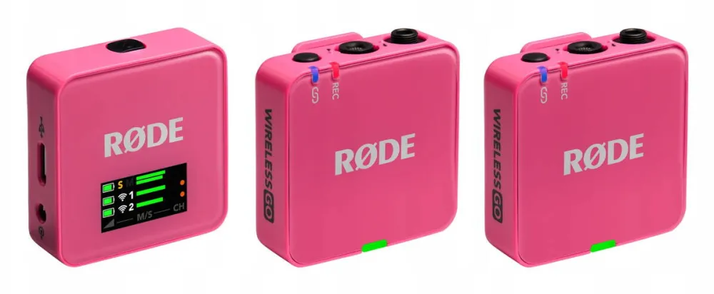 Microfon Rode Sistem microfon fara fir, Wireless Go III, roz, 32 GB, 260m raza de actiune