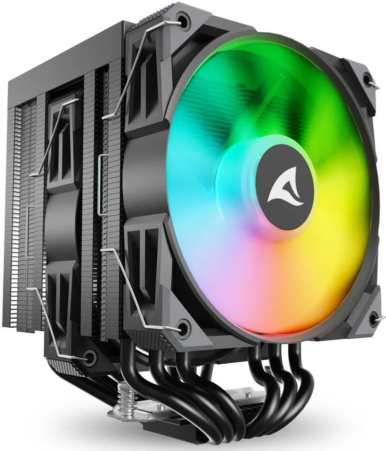 Cooler Sharkoon Sharkoon A60 RGB Black - 1x 120 ARGB PWM Fan, 1x120 PWM Fan