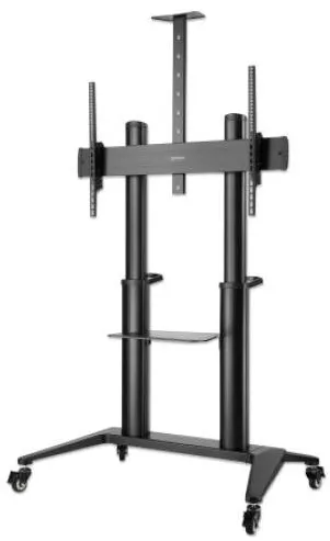 Suport TV / Monitor MANHATTAN Suport TV 462341, Manhattan, Aluminiu, Cu roti, Capacitate maxima 140 kg, Negru