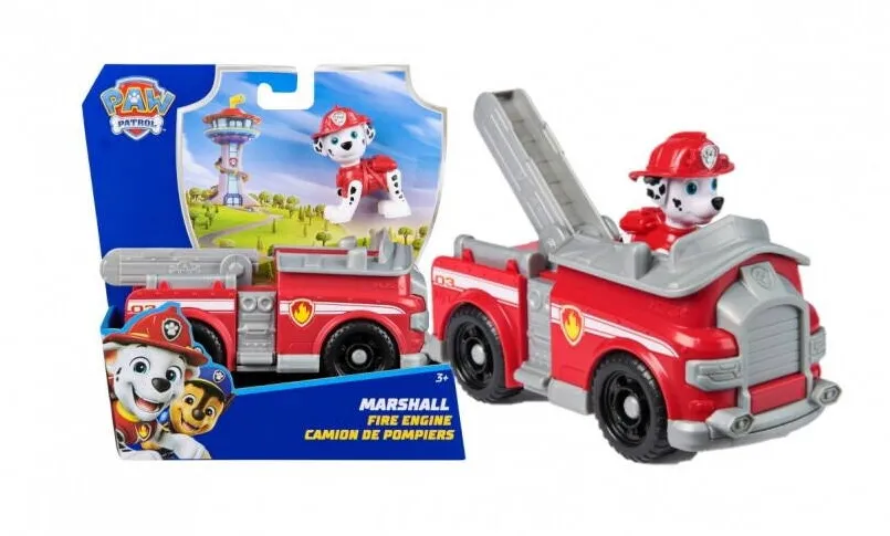 Spinmaster Masinuta Psi Patrol, vehicul Marshall, figurina inclusa, rosu