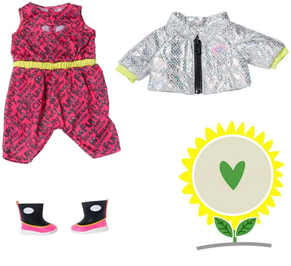 Zapf Set imbracaminte pentru plimbare City Deluxe cu cizme pentru Baby Born de 43 cm