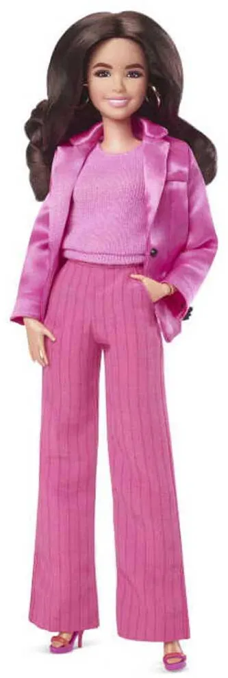 MATTEL Papusa Barbie, editie Barbie the Movie, Robbie Margot friend Gloria, Pink outfit, par brunet, 30 cm