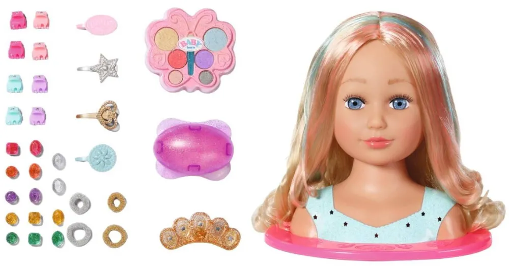 Zapf Set papusa pentru coafat si machiat, Zapf, 3ani+, plastic, multicolor