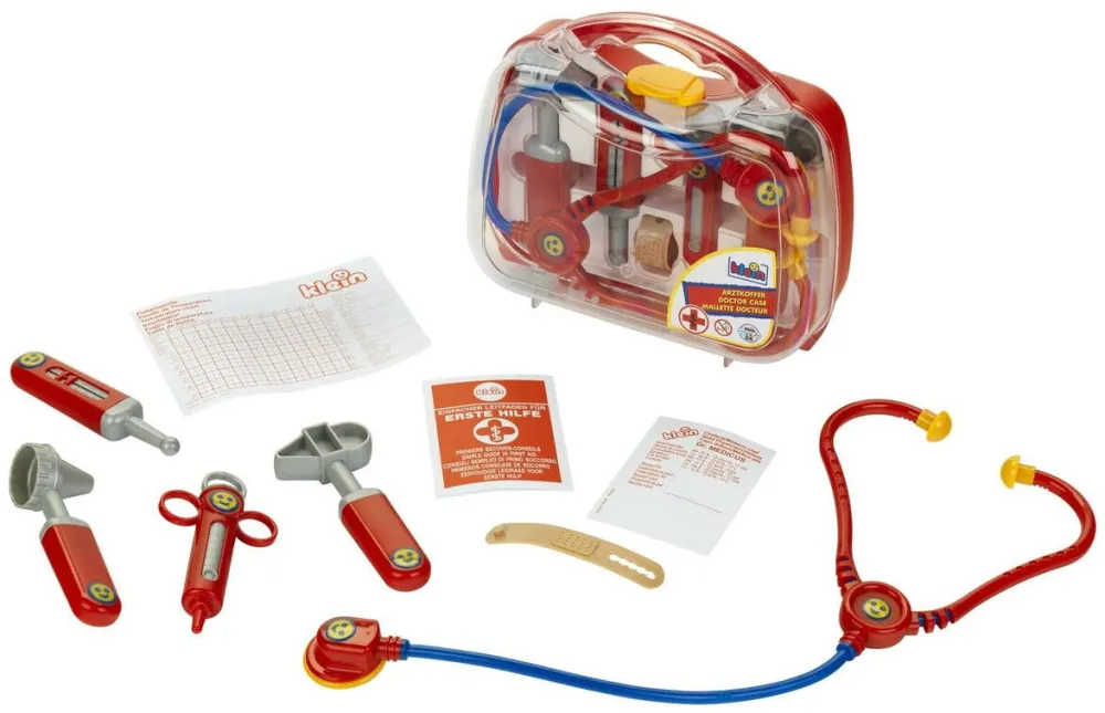 Jucarie creativa Theo Klein Geanta doctor transparenta cu 9 accesorii - jucarie