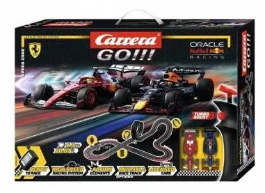 Jucarie creativa Carrera Circuit Carrera GO!!! Speed Zone 6.3m, set cu 2 masinute Verstappen si Sainz, telecomanda, culoare multicolor