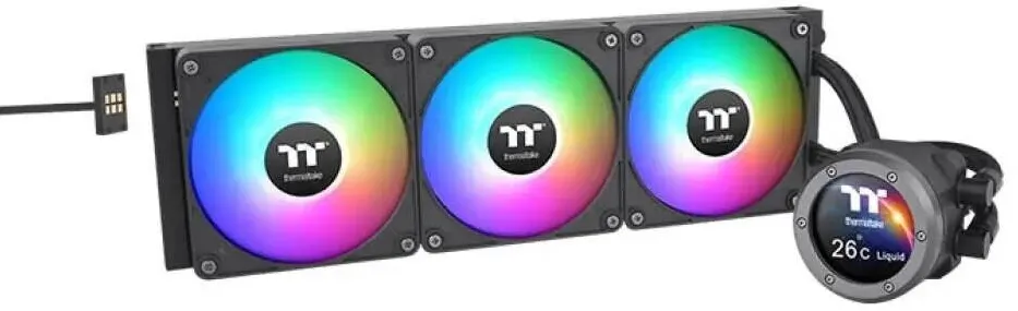 Cooler Thermaltake Racitor lichid TH420 V2 Ultra EX, Thermaltake, 500-1800 rpm, RGB, 3 x 14 cm, negru