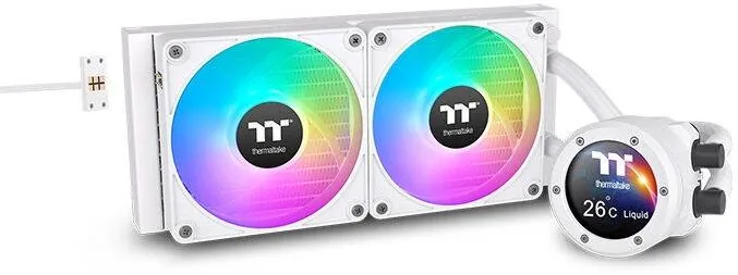 Cooler Thermaltake Racitor lichid Thermaltake TH280 V2 Ultra EX ARGB Snow Edition, 2x14cm, RGB, 500-2000rpm