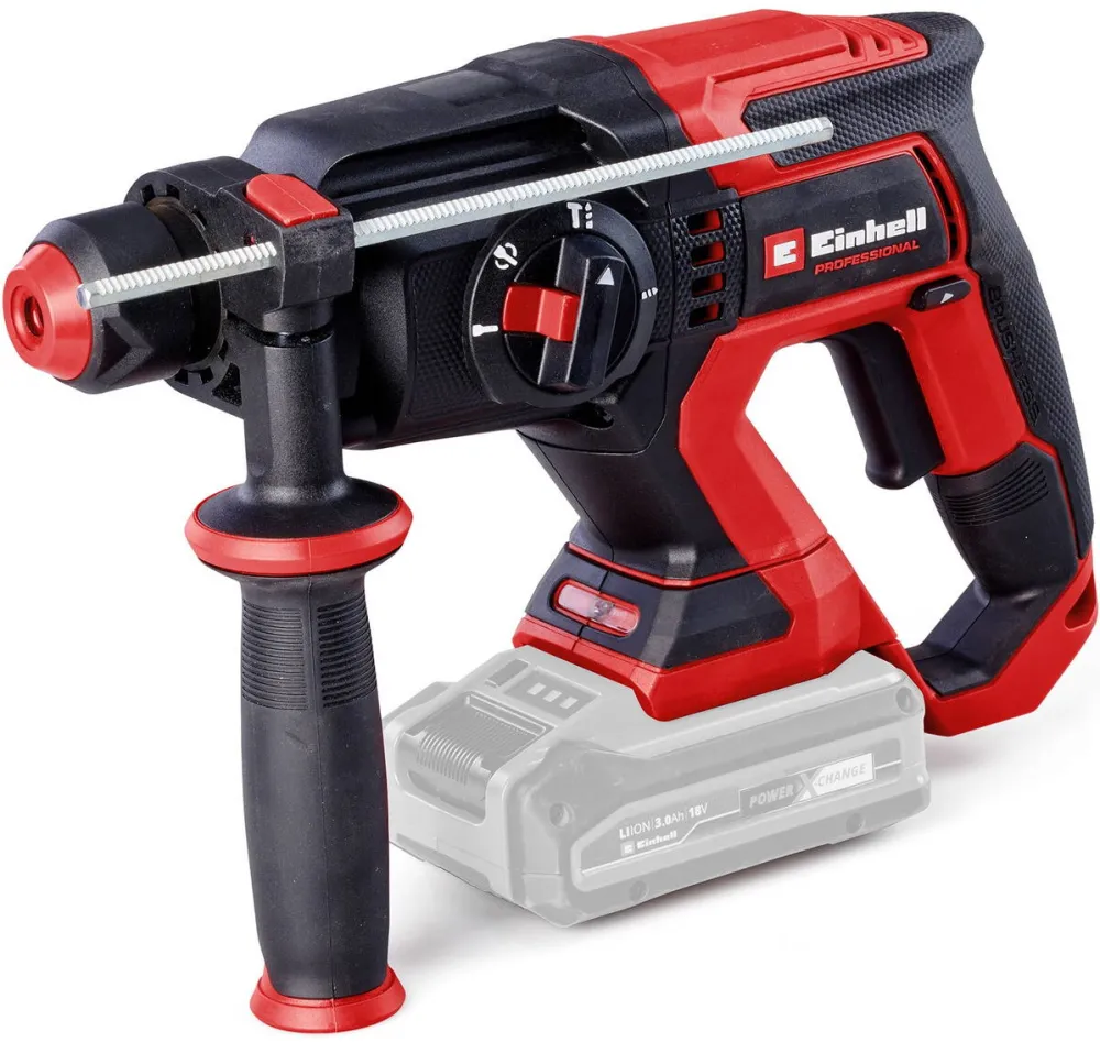 Einhell Ciocan rotopercutor pe acumulator Einhell Professional TP-HD 18/22 D Li BL-Solo Power X-Change, 18 V, fara perii, 2.3 J, SDS-plus, mecanism de percutie pneumatic, maner tip D, cutie, fara incarcator si acumulator in setul de livrare