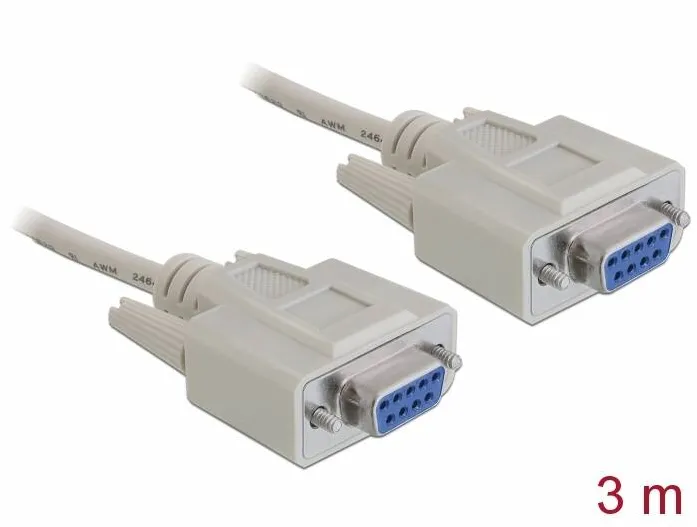 DELOCK 84169, null modem cable - DB-9 to DB-9 - 3 m