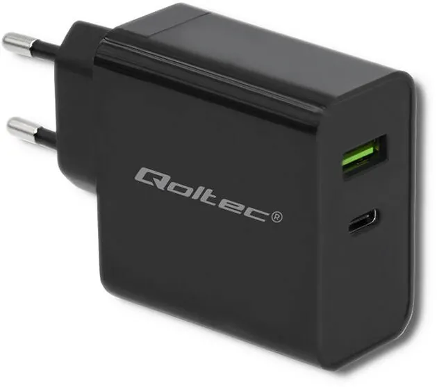 QOLTEC Incarcator 51717 42W | 5-20V | 2.25-3A | USB type C PD | USB | Black