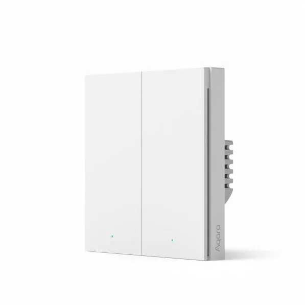 Aqara Intrerupator inteligent Smart Wall Switch H1, cu nul, 2 butoane