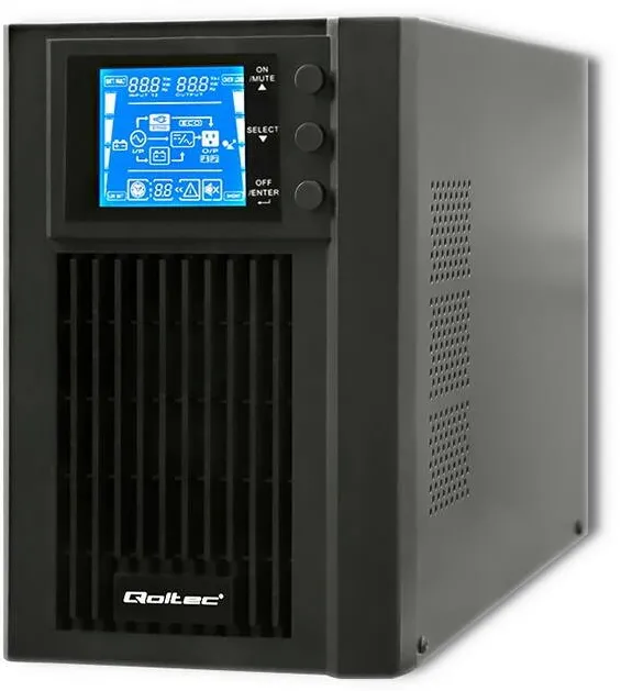 UPS QOLTEC 53042  On-line  Pure Sine Wave  1kVA  800W  LCD