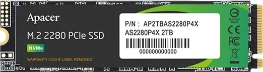 SSD APACER AS2280P4X, 512GB, M.2 PCIe Gen3 x4, Negru/Verde