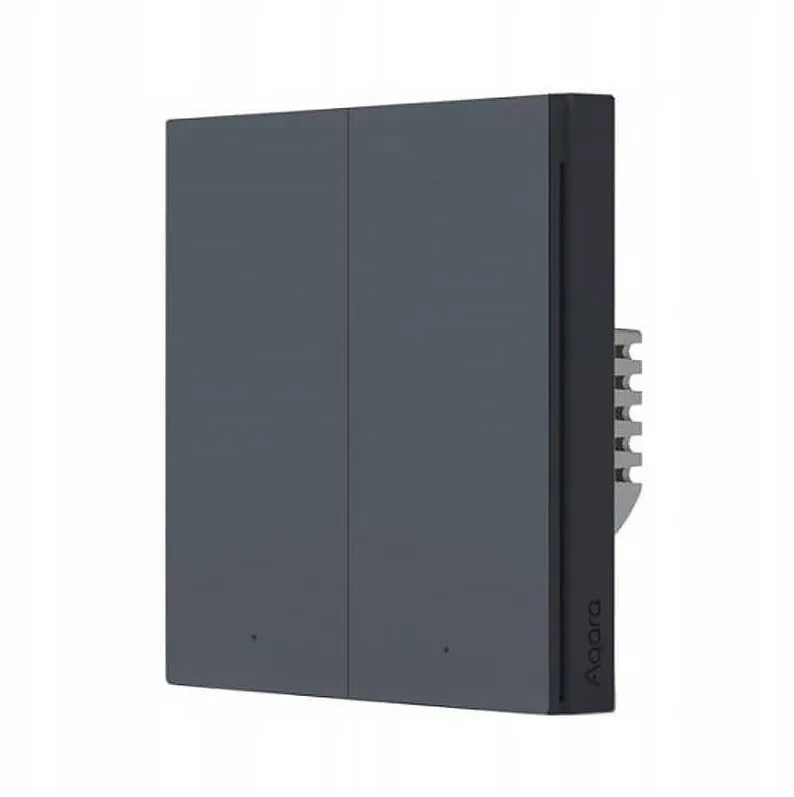 Aqara Set comutator inteligent Aqara H1, 2 butoane, Zigbee 3.0, Space Grey, 85.8x86x37.55mm