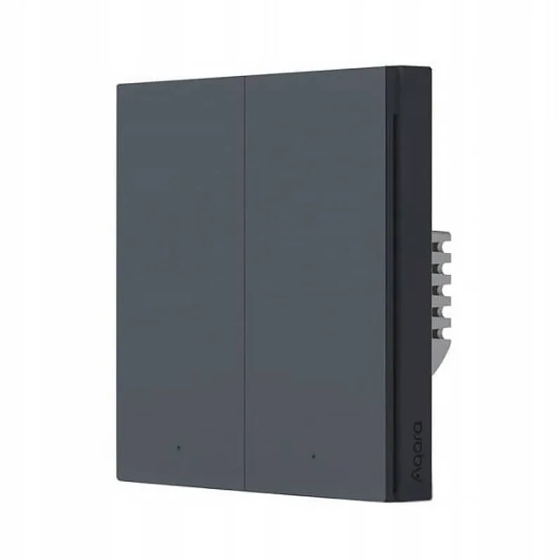 Aqara Comutator inteligent Aqara H1, 2 butoane, Zigbee 3.0, Space Grey, 85.8x86x37.55mm